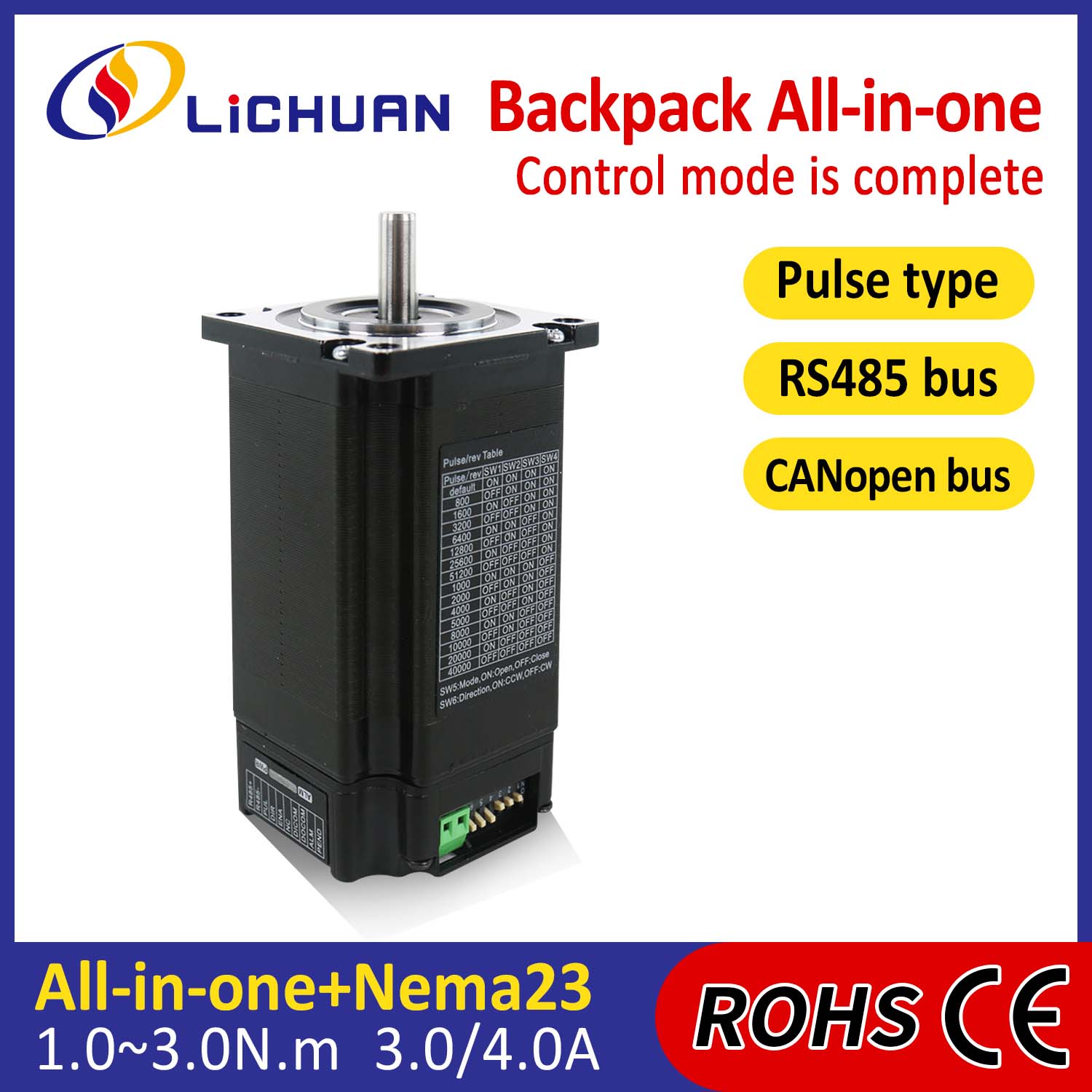 Mochila tipo NEMA23 Open Loop Loop-bucle Bucle Integrated-stepper Motor