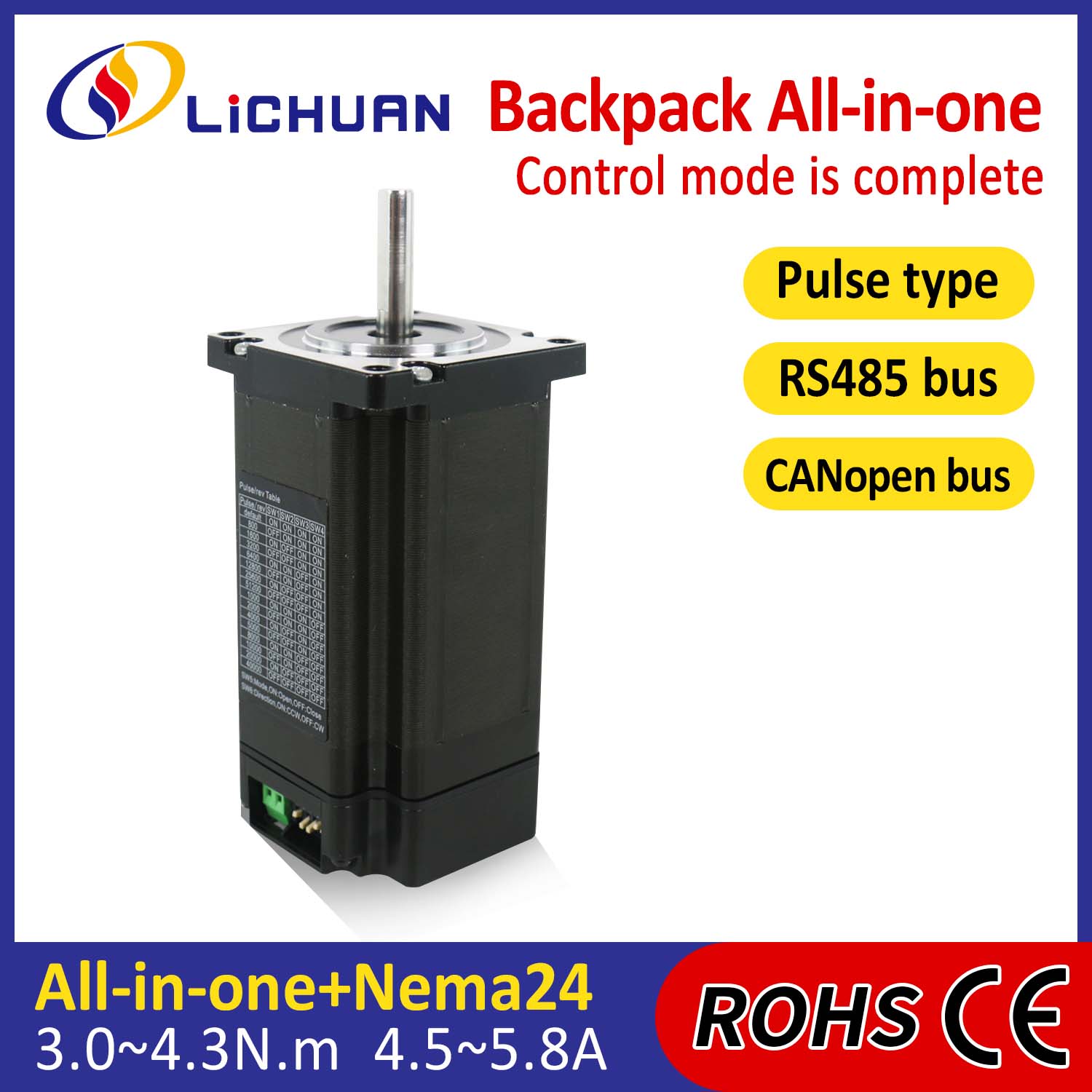 Mochila tipo NEMA24 Open Loop Bucle Bucle Integrated-Boke Motor Stepper